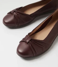 Women SUPERSOFT Comfort|Flats-Hersay Wine Leather Flat Shoes