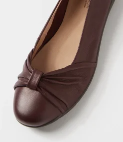 Women SUPERSOFT Comfort|Flats-Hersay Wine Leather Flat Shoes