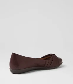 Women SUPERSOFT Comfort|Flats-Hersay Wine Leather Flat Shoes