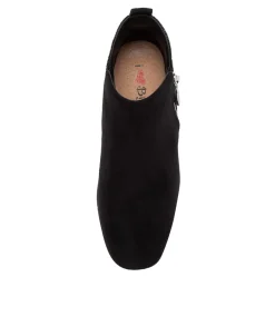 Women I LOVE BILLY Boots-Hesta Black Microsuede Ankle Boots