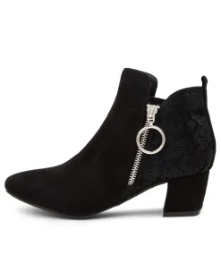 Women I LOVE BILLY Boots-Hesta Black Microsuede Ankle Boots