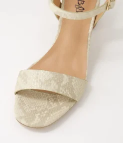 Women I LOVE BILLY Heels|Sandals-Heyyo Beige Snake Metallic Sandals