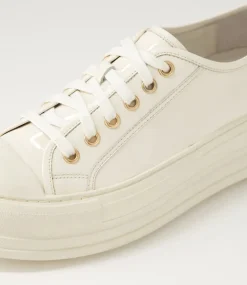 Women TOP END Sneakers-Hikara Ivory Patent Leather Sneakers