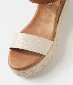 Women I LOVE BILLY Espadrilles|Wedges-Hilaro Latte Weave Tan Sandals