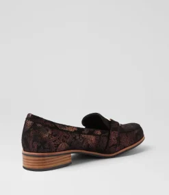 Women I LOVE BILLY Loafers|Flats-Hisho Bronze Print Microsuede Loafers