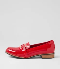 Women I LOVE BILLY Loafers|Flats-Hisho Red Patent Pu Loafers
