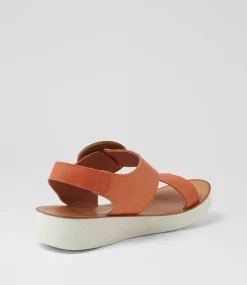 Women DIANA FERRARI Flats-Hitaly Burnt Orange White Leather Sandals