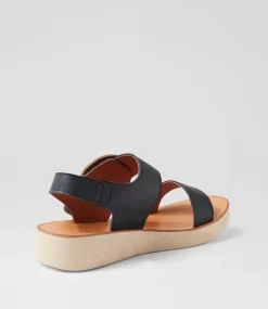 Women DIANA FERRARI Sandals|Flats-Hitaly Navy White Leather Sandals