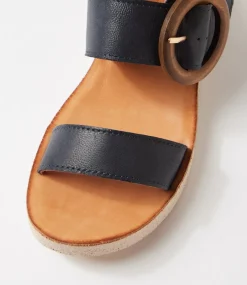 Women DIANA FERRARI Sandals|Flats-Hitaly Navy White Leather Sandals