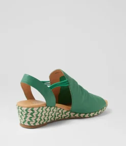 Women DIANA FERRARI Espadrilles|Wedges-Hlensia Green Multi Rope Leather Sandals