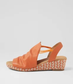 Women DIANA FERRARI Espadrilles|Wedges-Hlensia Orange Multi Rope Leather Sandals