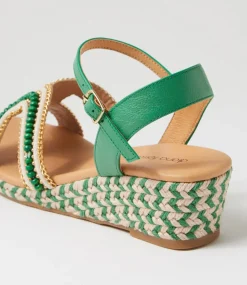 Women DIANA FERRARI Heels|Sandals-Hobarts Green Multi Sandals