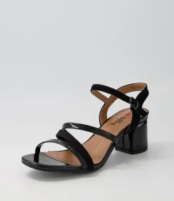 Women I LOVE BILLY Heels|Sandals-Hodor Black Mix Sandals