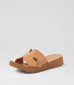 Women DIANA FERRARI Flats|Sandals-Hollyss Tan Natural Leather Sandals