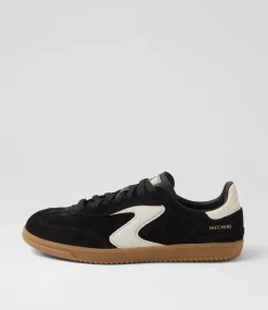 Women SKECHERS Sneakers-Hotshot Black Natural Microsuede Sneakers