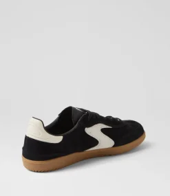 Women SKECHERS Sneakers-Hotshot Black Natural Microsuede Sneakers