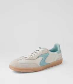 Women SKECHERS Sneakers-Hotshot For The Win Natural Aqua Microsuede Sneakers