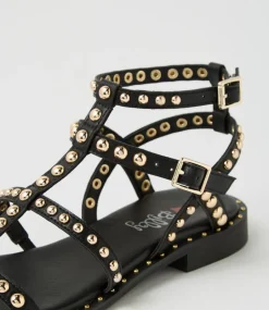 Women I LOVE BILLY Flats|Sandals-Howie Black Sandals