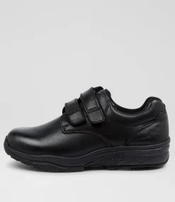 COLORADO Junior School Shoes-HYBRID JNR E VEL BLACK