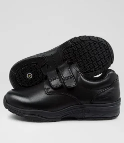 COLORADO Junior School Shoes-HYBRID JNR E VEL BLACK
