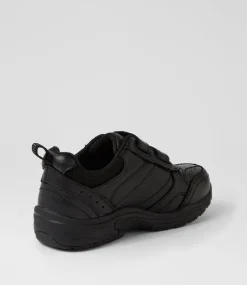 COLORADO Sport School Shoes|Junior School Shoes-Hype Jnr Adj D Black Leather Sneakers
