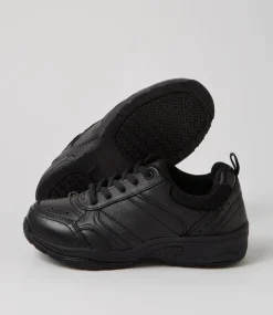 COLORADO Sport School Shoes|Junior School Shoes-Hype Jnr Lace D Black Leather Sneakers