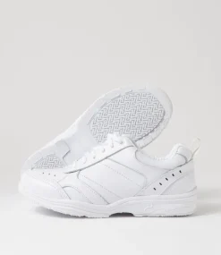 COLORADO Sport School Shoes|Senior School Shoes-Hype Snr E Lace White Leather Sneakers