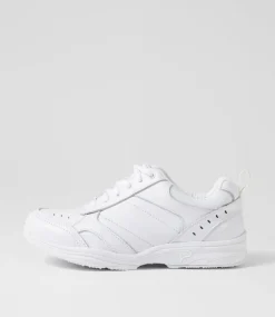 COLORADO Sport School Shoes|Senior School Shoes-Hype Snr E Lace White Leather Sneakers
