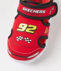 SKECHERS Sport School Shoes-Hypno Splash Pre Red Black Sneakers