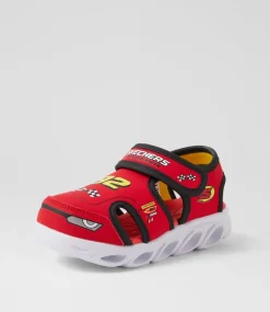 SKECHERS Sport School Shoes-Hypno Splash Pre Red Black Sneakers