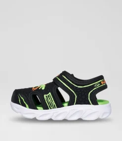 SKECHERS Sport School Shoes-Hypno Toddler Black Lime Sneakers