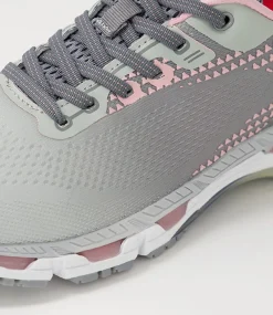 LYNX Sport School Shoes|Senior School Shoes-Icon Snr G Lace Grey Pink Mesh Sneakers