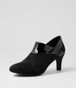 Women I LOVE BILLY Heels-Ilonda W Black Microsuede Heels