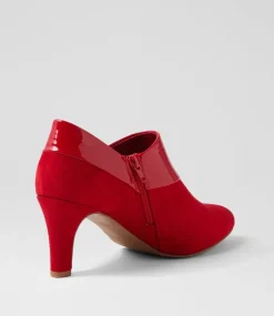 Women I LOVE BILLY Heels-Ilonda W Dark Red Microsuede Patent Pu Heels