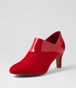 Women I LOVE BILLY Heels-Ilonda W Dark Red Microsuede Patent Pu Heels
