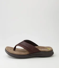COLORADO Sandals|Casuals-Incara Chocolate Tumble Leather Thongs