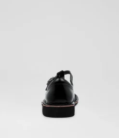 HARRISON Senior School Shoes-INDIANA SNR BLACK LEATHER