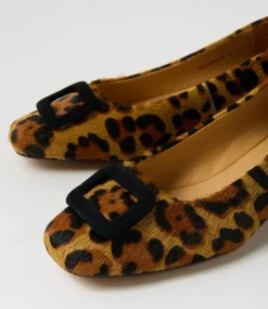 Women DIANA FERRARI Heels-Indiarna Tan Leopard Pony Heels