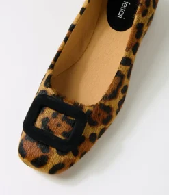 Women DIANA FERRARI Heels-Indiarna Tan Leopard Pony Heels