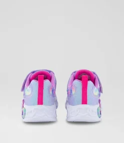 SKECHERS Sport School Shoes-Infinite Heart Light Lavender Multi Fabric Sneakers