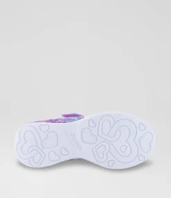 SKECHERS Sport School Shoes-Infinite Heart Light Lavender Multi Fabric Sneakers
