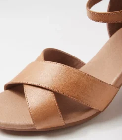 Women SUPERSOFT Comfort|Heels-Ingrids Dark Tan Leather Sandals