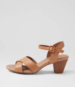 Women SUPERSOFT Comfort|Heels-Ingrids Dark Tan Leather Sandals
