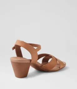 Women SUPERSOFT Comfort|Heels-Ingrids Dark Tan Leather Sandals