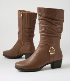 Women SUPERSOFT Boots|Comfort-Inis Coffee Leather Calf Boots
