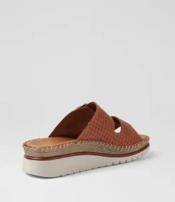 Women DIANA FERRARI Slides|Wedges-Instanti Tan Leather Sandals
