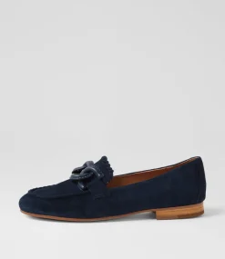 Women DIANA FERRARI Loafers|Flats-Ipitomy Navy Suede Loafers