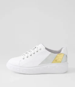 Women TOP END Sneakers-Irenna White Silver Multi Leather Sneakers