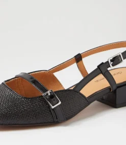 Women DIANA FERRARI Heels|Flats-Irome Black Fabric Heels