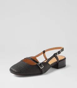 Women DIANA FERRARI Heels|Flats-Irome Black Fabric Heels